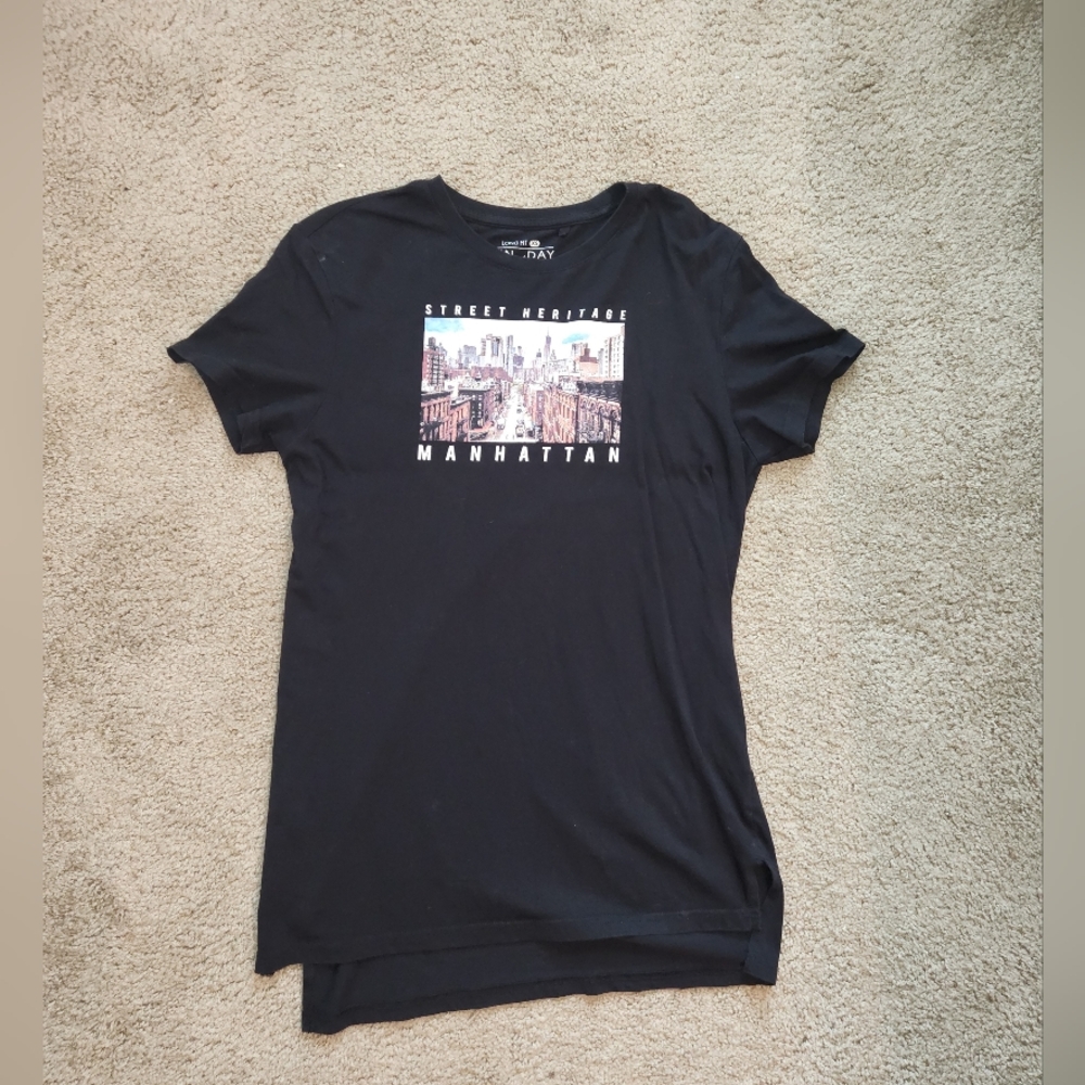 FunDay black graphic t-shirt.